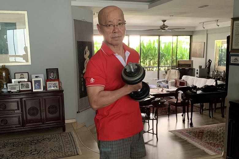 Ms Cherie Sim launched a challenge on her Instagram page to hold a 10-minute plank, while Dr William Wan (above) posted a video earlier this month of himself doing push-ups to encourage people to keep fit during the circuit breaker. Actor and host Allan W