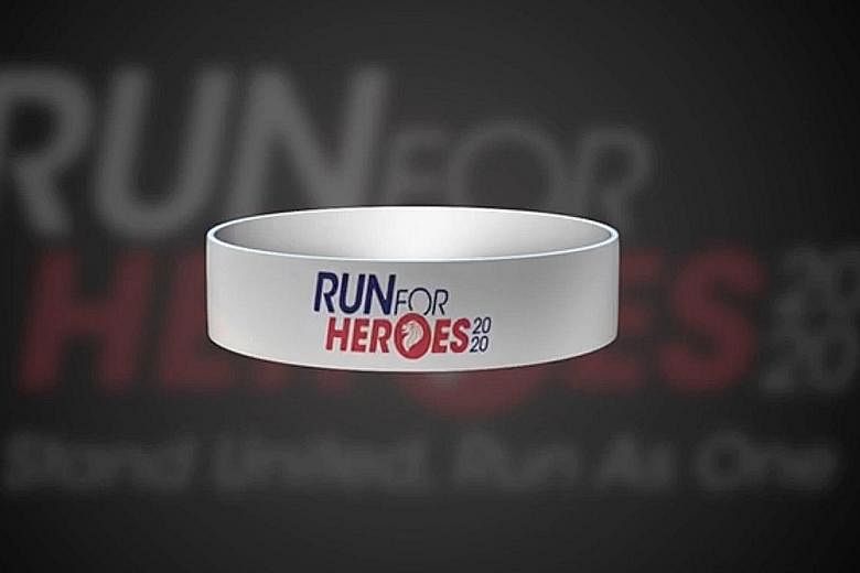 Runners of the 1km virtual race will get two bands - one bearing a personalised message will be sent to front-line staff.