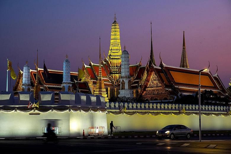 The Grand Palace in Bangkok, which is usually crowded with tourists, is almost deserted following the coronavirus outbreak.