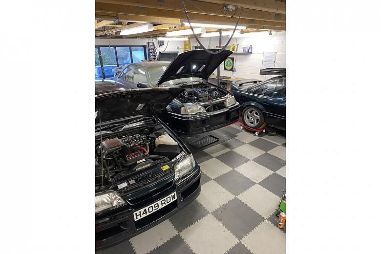 London-based Paul Mitchell came to Singapore to acquire the Lotus Carlton in February last year. He converted his garage (above) at home into a workshop, so that he could work on restoring the car. 
