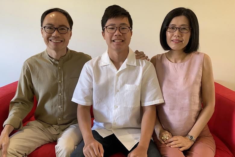 Mr Walter Lim (left, with son Ethan and wife Tina Tan) is a member of the Media Literacy Council. He believes in open communication with 16-year-old Ethan on online risks such as cyber bullying. 
