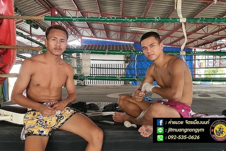 Mr Sunthorn "Payak" Saengngeon (left) and his brother Tewan "Panpayak" Saengngeon are among the kickboxers in Thailand who have not been able to practise, much less fight bouts, as the country locked down to battle the coronavirus.