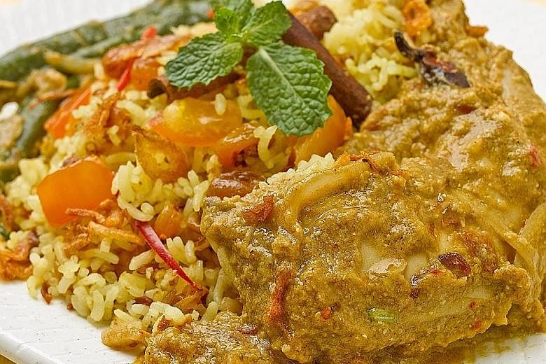 People with hypertension should reduce their intake of salt, by consuming food such as low-salt chicken briyani (above).