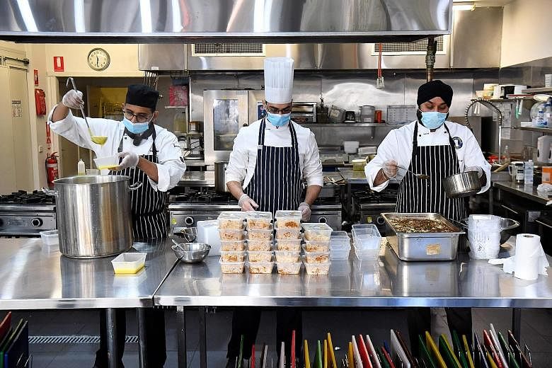 The Melbourne City Institute of Education's kitchen. Net immigration in Australia, including international students and those on skilled worker visas, is expected to fall 85 per cent in the fiscal year to June 2021, curbing demand for everything from