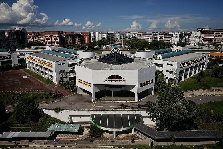 The sites of the former Tampines Junior College (top) and Serangoon Junior College (above). Both schools were separately merged with other junior colleges. These are among 17 former school sites that will be converted into temporary housing for forei