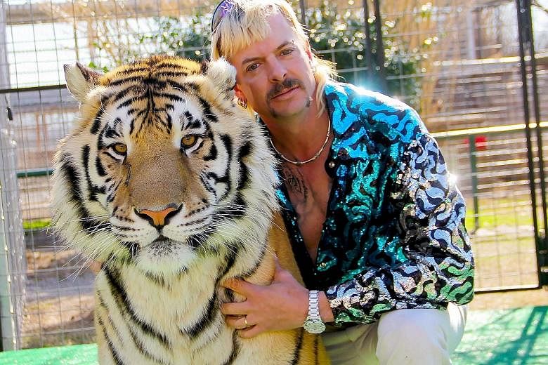 Joseph "Joe Exotic" Maldonado-Passage with one of his tigers in an undated file photo.