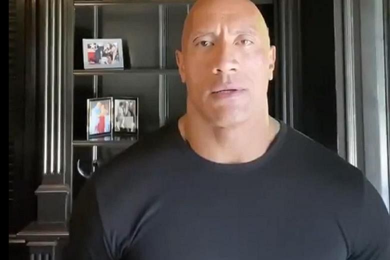 Actor Dwayne Johnson (above) criticised United States President Donald Trump for his lack of leadership.