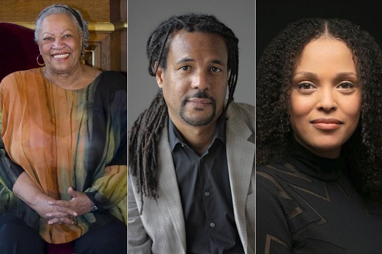 Authors whose books explored racism include (clockwise from main picture) Toni Morrison, Colson Whitehead and Jesmyn Ward.