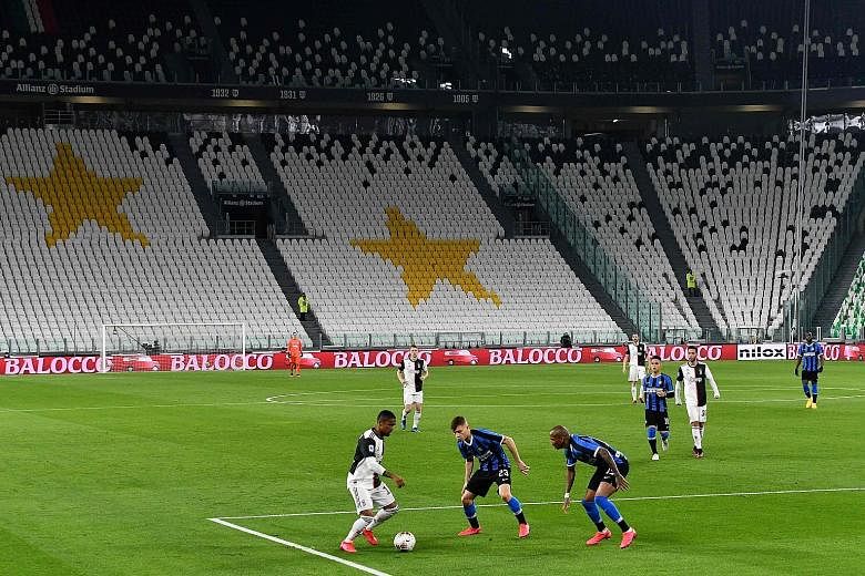 Juventus and Inter Milan playing on March 8 before the suspension of Serie A. The Italian league is set to restart on June 20.