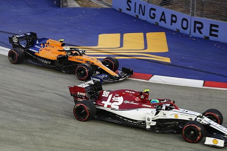 The third practice and qualifying round of the Formula One Singapore Airlines Singapore Grand Prix at the Marina Bay Street Circuit last year.
