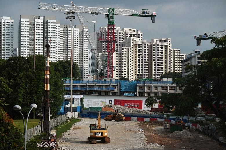 The construction sector has the bleakest outlook for the third quarter in the Singapore Commercial Credit Bureau's latest survey. ST PHOTO: KUA CHEE SIONG