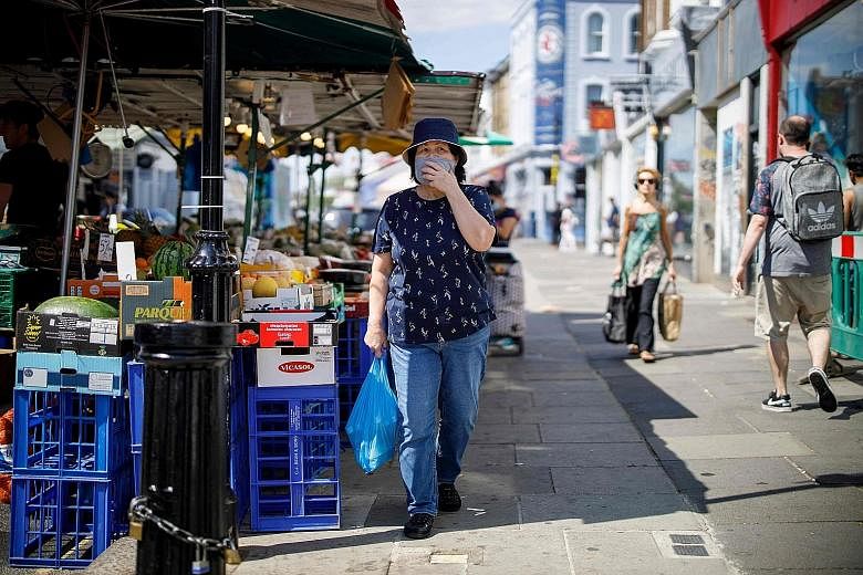 Few shoppers were seen at Portobello Market in London last week after the easing of lockdown curbs. The Organisation for Economic Cooperation and Development says Britain could suffer the worst downturn among the countries that it covers, with an 11.