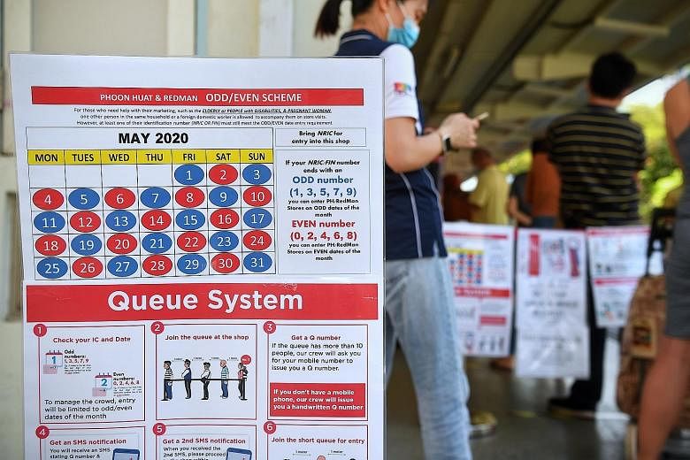 To manage long queues last month, Phoon Huat let buyers into the store depending on the last digit of their identity card numbers. The system was discontinued earlier this month. 