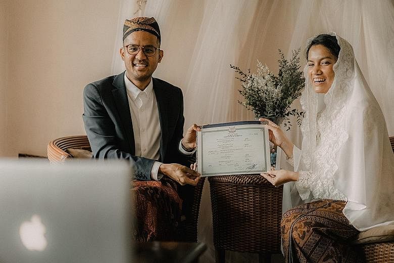 Ms Ashley Chua and her team at Highest Kite Weddings came up with an editing package that includes sprucing up wedding photos and videos taken by guests, after she helped her friend, Ms Debra Raymond (with her husband Firdaus Abdul Malik), edit photos and