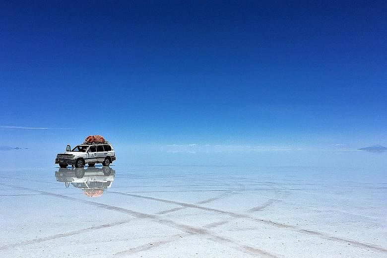 Bolivia's must-see sights include its salt flats (above), Laguna Colorada and Anaconda Canyon.