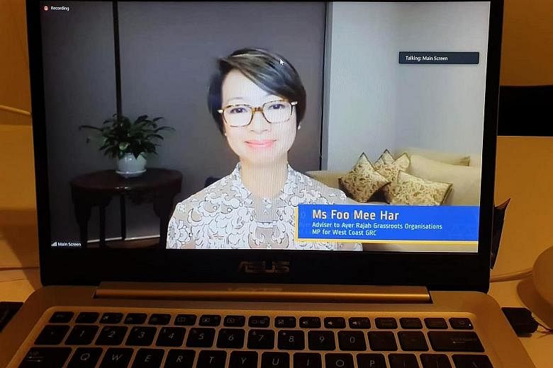 West Coast GRC MP Foo Mee Har holding an online dialogue on how Covid-19 will impact the Home Improvement Programme.