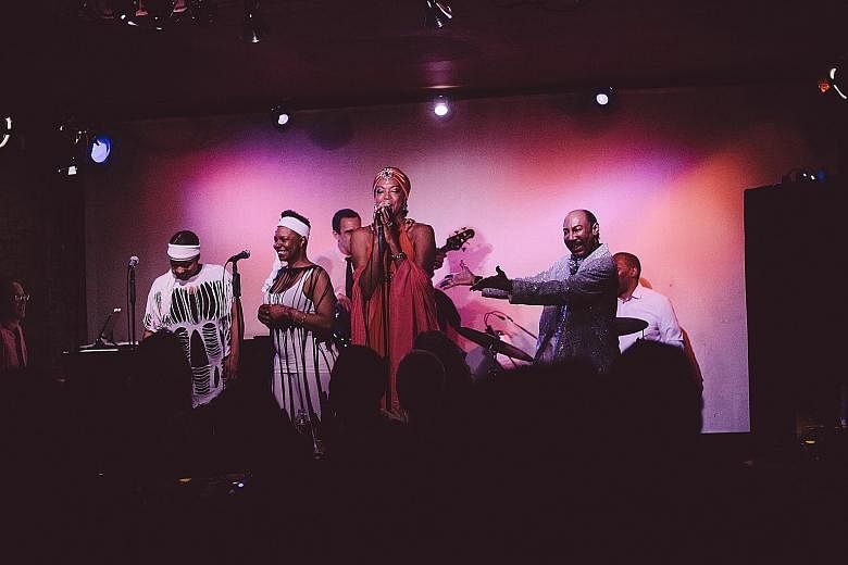 Shailah Edmonds in her cabaret show at the Don't Tell Mama nightclub in Manhattan in January.
