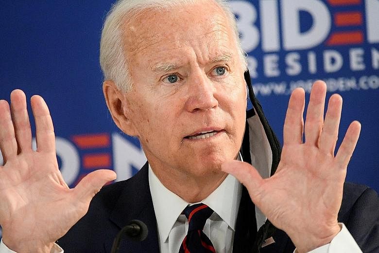 Democratic presidential candidate Joe Biden pushing his message across at a campaign event in Philadelphia on June 11. PHOTO: REUTERS