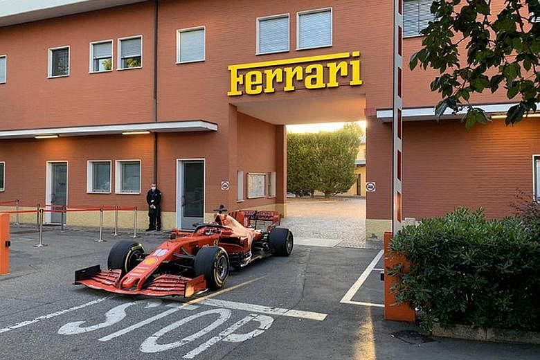 Charles Leclerc driving his Ferrari - at regular speeds of course - through the streets of Maranello. Still, he thinks he might have woken up some people early.