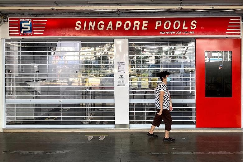 Punters will soon be able to place bets again at Singapore Pools outlets, such as this one at Toa Payoh Lorong 1, when the shops resume operations from Monday. ST PHOTO: KUA CHEE SIONG