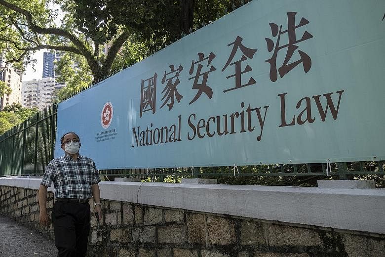 A government-sponsored advertisement promoting the new national security law in Hong Kong. Beijing has seen increasing urgency for such legislation since the territory was last year roiled by widespread, often violent protests that have politically s