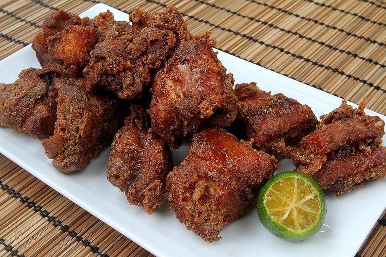 For flavourful har cheong (prawn paste) ribs, marinate the meat for four hours.