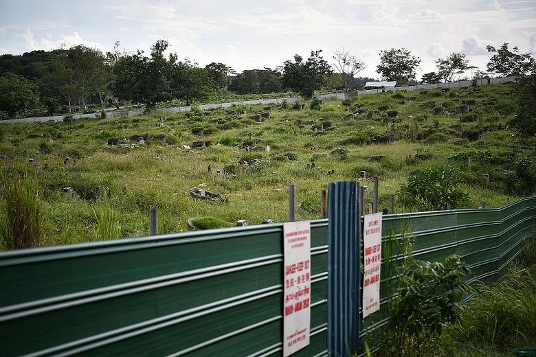 About 80,000 graves in Choa Chu Kang Cemetery are to be exhumed to make way for the expansion of Tengah Air Base. But the remains that are in about 12,600 of those graves remain unclaimed, despite efforts by the National Environment Agency to contact
