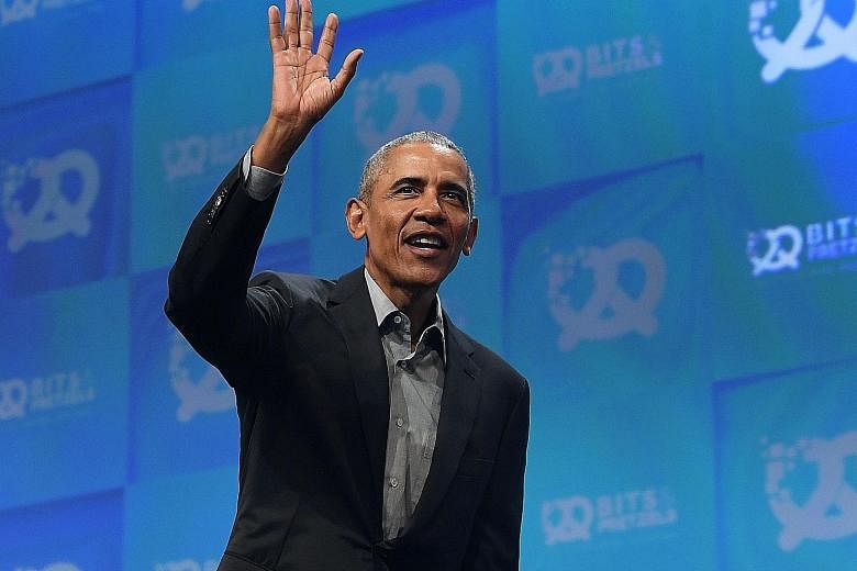 Former US president Barack Obama remains overwhelmingly popular with the Democratic base and will be counted on as a key campaign figure this autumn. PHOTO: AGENCE FRANCE-PRESSE
