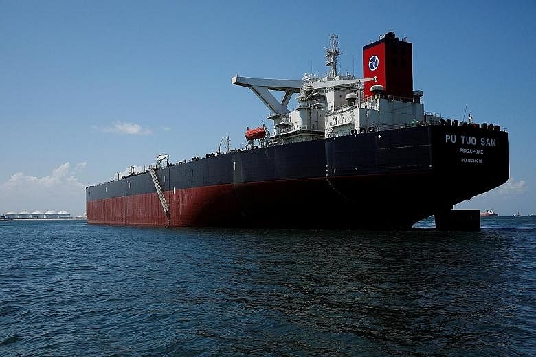 A Hin Leong supertanker in the waters off Jurong Island last year. Hin Leong has filed for bankruptcy protection and founder Lim Oon Kuin admitted that he directed the firm to hide about US$800 million in futures trading losses.