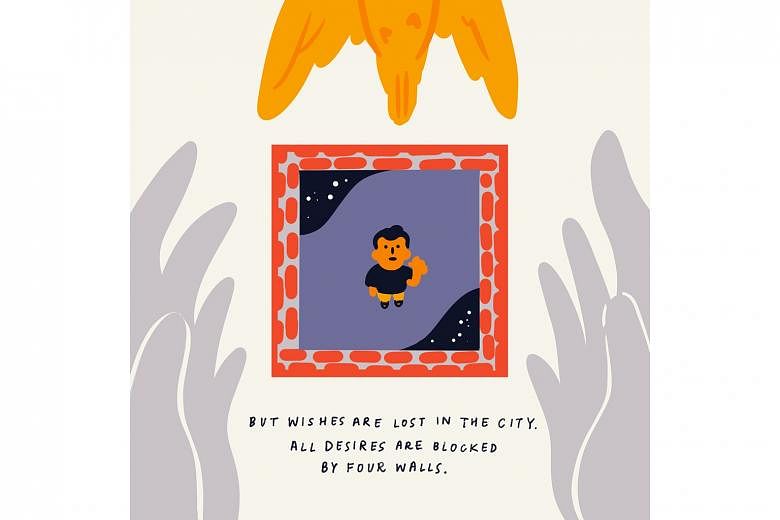 Illustrator Joy Ho, inspired by a poem by construction safety supervisor Md Sharif Uddin, came up with the idea for artists to illustrate poems written by migrant workers to help their words reach a wider audience. She illustrated his poem, The Death Of W