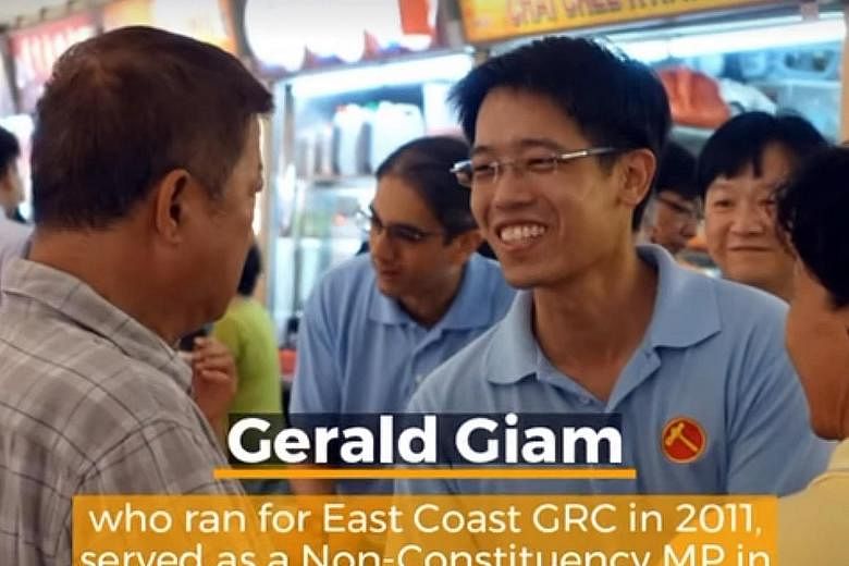 The three video clips, each less than two minutes long, highlight the Workers' Party's history and involvement in (from left) Aljunied GRC and Hougang SMC - constituencies held by the party - as well as East Coast GRC. The clips on Hougang SMC and Al