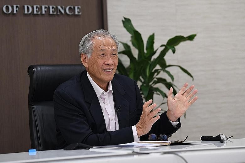Defence Minister Ng Eng Hen spoke about the overall impact of the pandemic on the Singapore Armed Forces in a virtual interview last week. PHOTO: MINDEF