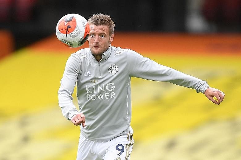 Leicester striker Jamie Vardy has failed to add to his league-leading 19 goals since the Premier League resumed last month. PHOTO: AGENCE FRANCE-PRESSE