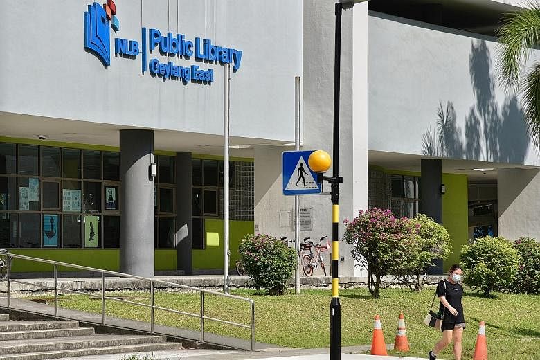 Geylang East Public Library seen here on June 15. The National Library Board will reopen all of its libraries today, albeit with the shorter hours of 11am to 7pm daily instead of the usual 10am to 9pm. Visits will be limited to 30 minutes and only 50