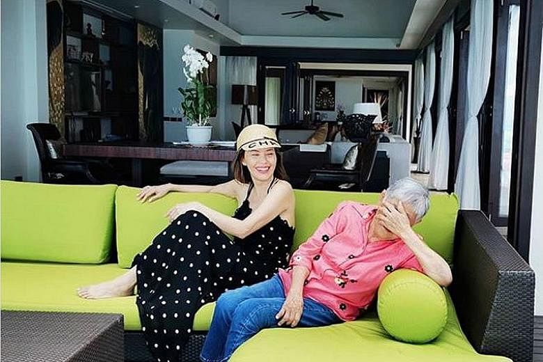 Zoe Tay posted a photo of herself sharing a laugh with her stepmother, Madam Wong Pong Chin, wishing her happy birthday on Tuesday.