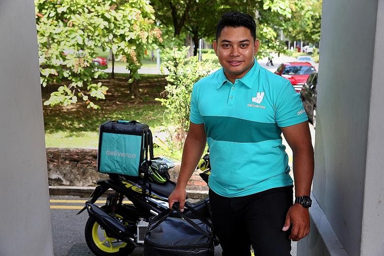 Deliveroo rider Ahmad Amirrul Ramlan (above) rides a Yamaha Aerox 155, which clocks over 200km on 30 delivery runs a day.