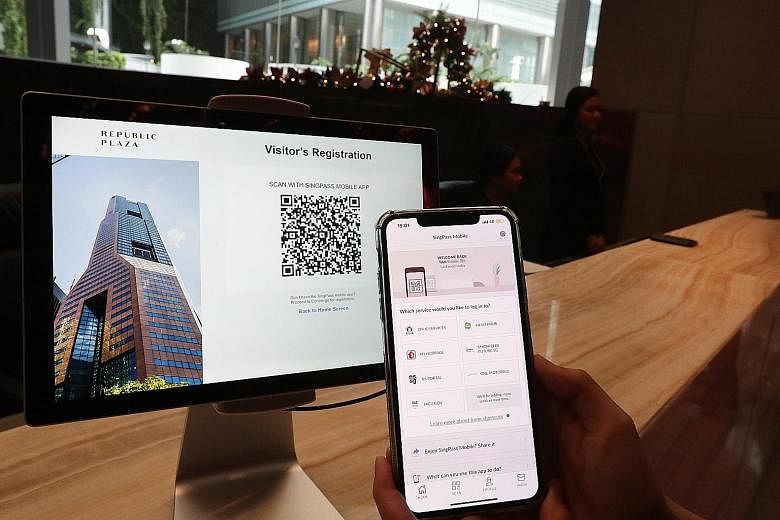 SingPass, the national authentication system that governs access to government digital services, will be updated to allow an account holder to tag family members to his mobile number to receive the one-time password via SMS. ST PHOTO: KELVIN CHNG