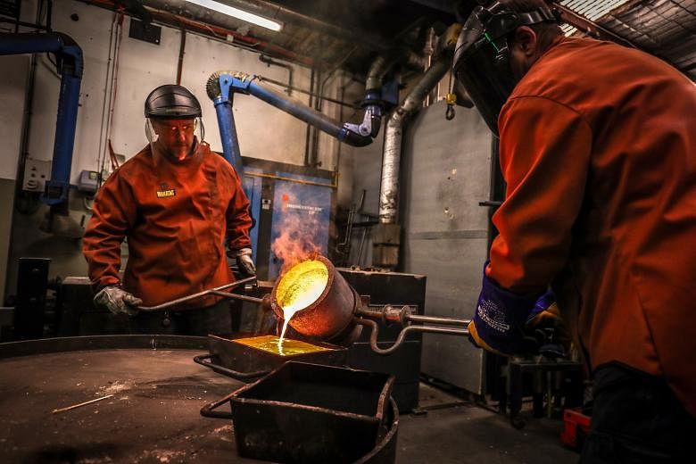 Workers pouring gold into a mould at a smelter in Sydney. When a recession hits and central banks go on a rate-cut overdrive, a large part of the usual low-risk bond market becomes worthless in terms of yield. Gold becomes the preferred alternative i