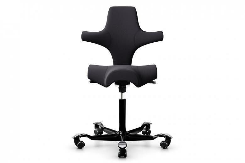 The Capisco 8106 Office Chair by Norwegian office furniture design firm Hag.