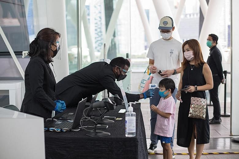 The ArtScience Museum at Marina Bay Sands (MBS) reopened with additional precautionary measures, including temperature screening and mandatory MBS SafeEntry check-in for all guests with pre-purchased tickets. 
