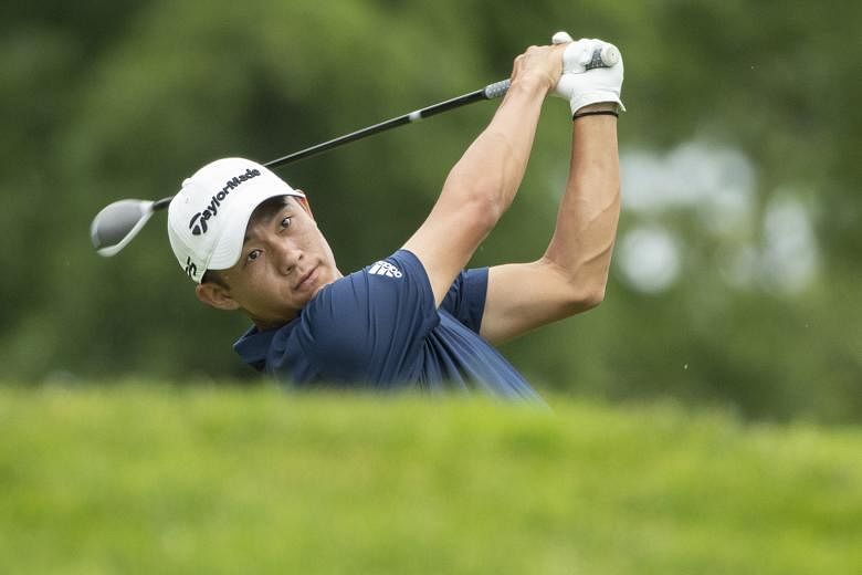 American golfer Collin Morikawa teeing off at the third hole in the final round of the Workday Charity Open. He bounced back from a play-off loss at last month's Charles Schwab Challenge to win the shoot-out in Dublin, Ohio. PHOTO: REUTERS