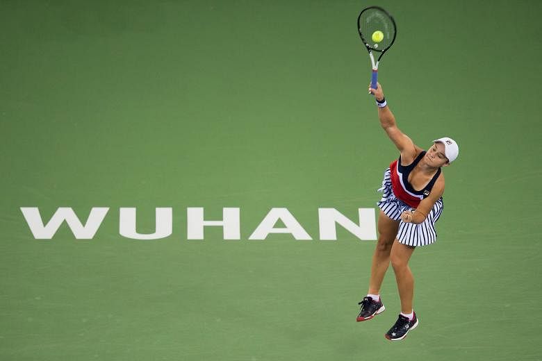 Current world No. 1 Ashleigh Barty from Australia at the 2018 WTA Wuhan Open. Staging the event in October will send a powerful message about the city's recovery from the coronavirus and have an impact that stretches beyond tennis, the tournament's c