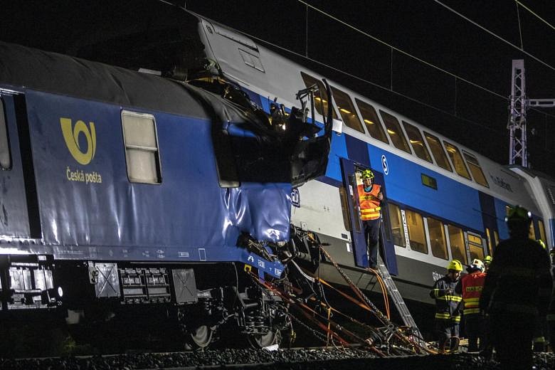 One dead, dozens injured in train crash near Prague | The Straits Times