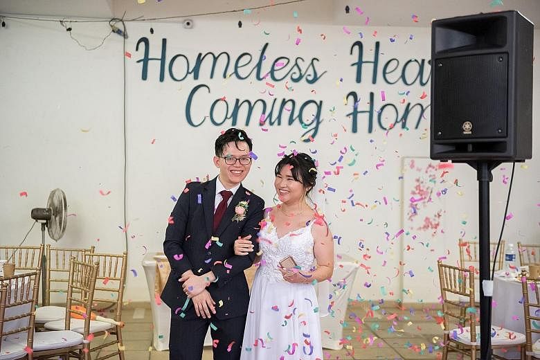 Registered nurse Peng Cheng Yu, 25, and Homeless Hearts of Singapore co-founder Abraham Yeo, 38, tied the knot last October. Their age difference was an issue initially, but their shared values and life goals won the day eventually. PHOTO: ABRAHAM YE