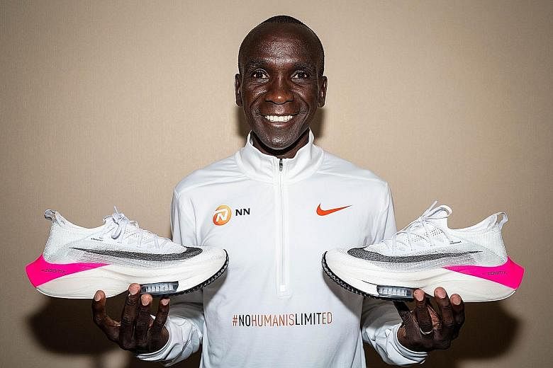 Shoes with similar technology to the Nike Vaporfly model, as worn by Eliud Kipchoge during his effort at breaking the marathon's two-hour barrier in Vienna last October, will be loaned to athletes who do not have access to them.