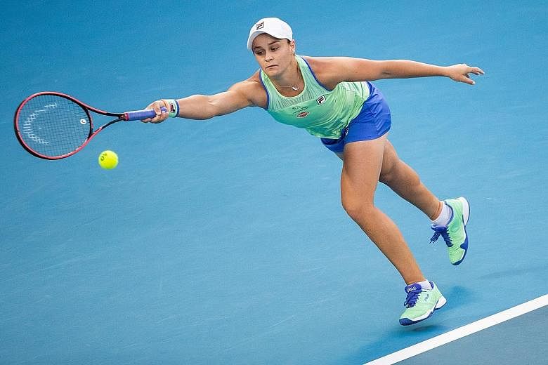Ashleigh Barty during January's Australian Open in Melbourne. She confirmed herself and her team will not be travelling to New York for the US Open next month but are undecided on defending her French Open crown in Paris in September.