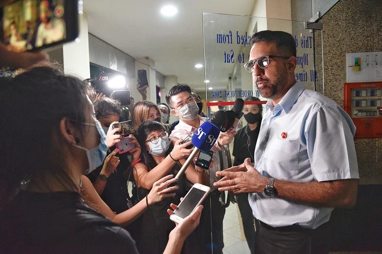 Workers' Party chief and Leader of the Opposition Pritam Singh speaking to the media on July 11, a day after the general election, where his party won 10 seats in three constituencies. ST PHOTO: DESMOND WEE