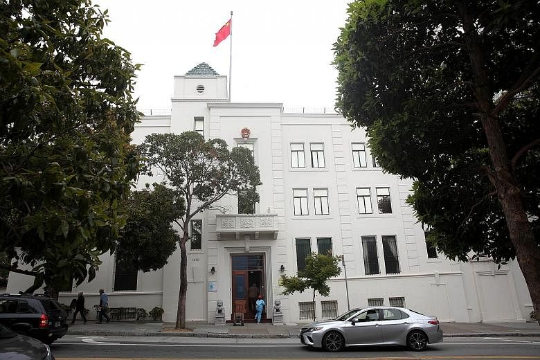Researcher Juan Tang (above) had retreated to the Chinese consulate in San Francisco (left) for a month. She was arrested after leaving it to get medical attention. PHOTO: AGENCE FRANCE-PRESSE: