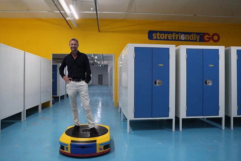Mr Jes Johansen, co-founder and CEO of Storefriendly, at the self-storage area of its Paya Lebar building. The firm launched co-working space Workfriendly at the building last month, catering to both industrial and more formal office requirements. ST
