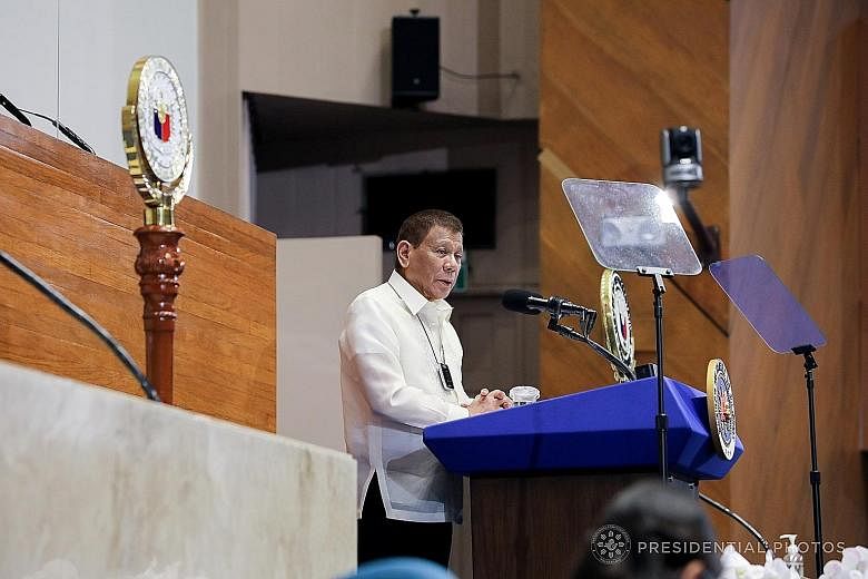 President Rodrigo Duterte at his State of the Nation Address in Quezon City, the Philippines, on Monday. The topic of succession looms as he grapples with one of the worst epidemic outbreaks and economic crises in the region.